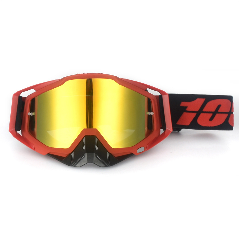 V888-ELOSUNG25583-202504281621-00 Red and black Motorcycle Goggles - UV-Protective Anti-Dust Riding Glasses for Outdoor Sports(Red lenses) - Image 1