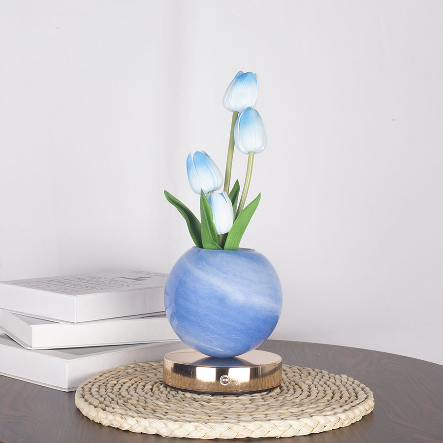 V888-ELOSUNG25599-202504291547-00 Blue Tulip Night Light - Floral Table Lamp for Bedroom Ambiance - Image 1