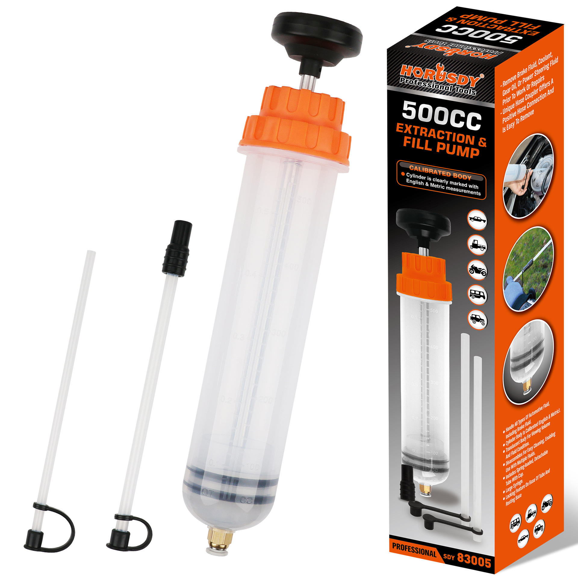 V888-ELOSUNG25731-202505081826-00 500cc Fluid Extraction & Fill Pump Syringe - Durable Manual Pump for Automotive & Marine Fluids - Image 1