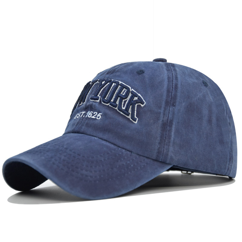 V888-ELOSUNG25814-202505131845-00 Vintage New York Est. 1625" Washed Cotton Baseball Cap - Adjustable & Unisex(Navy blue)" - Image 1