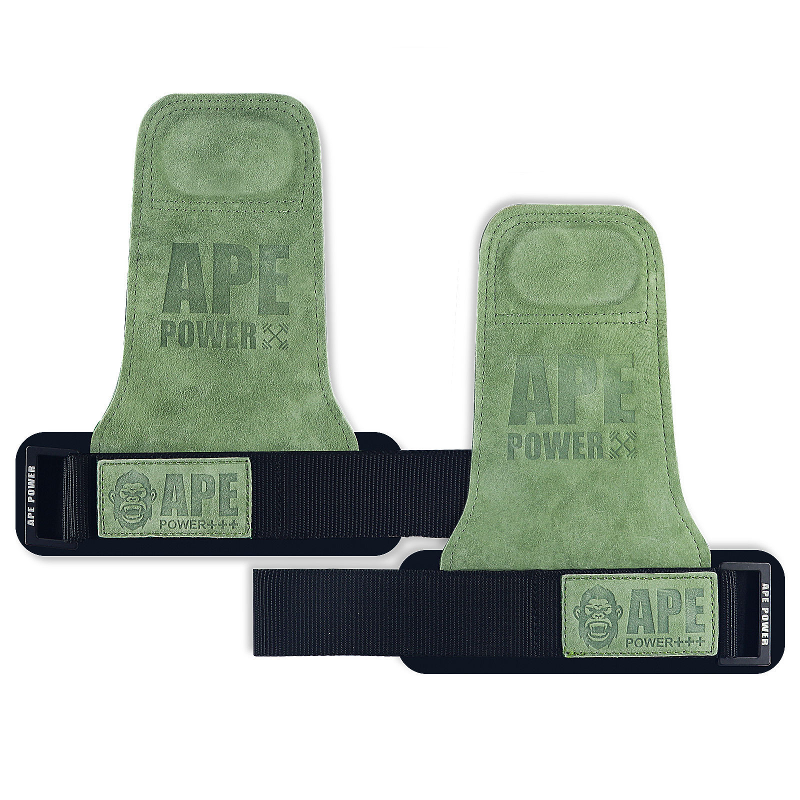 V888-ELOSUNG25880-202505151747-00 Heavy Duty Weightlifting Grips - Anti-Slip Cowhide Palm Protectors with Neoprene Wrist Support & Adjustable Straps(green) - Image 1