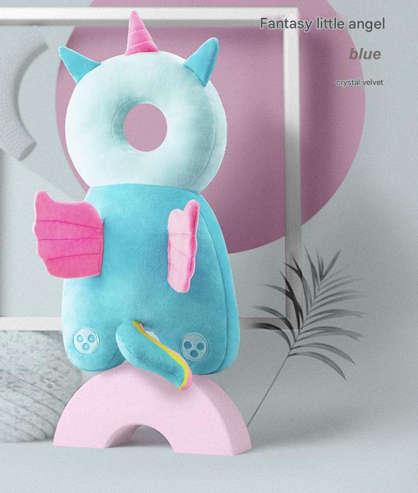 V888-ELOSUNG25926-202505151633-00 Adorable Baby Head Protector Backpack Cushion - Anti-Fall Toddler Safety Pad with Adjustable Straps(Blue Angel) - Image 1