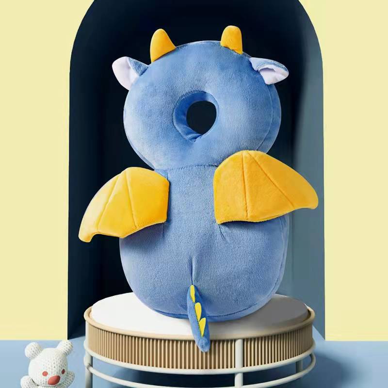 V888-ELOSUNG25930-202505151636-00 Adorable Baby Head Protector Backpack Cushion - Anti-Fall Toddler Safety Pad with Adjustable Straps(Purple Dragon) - Image 1