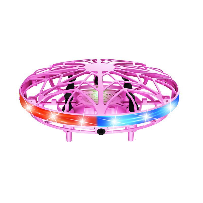 V888-ELOSUNG25968-202505191335-00 Hand-Controlled UFO Mini Drone with LED Lights & Obstacle Avoidance(pink) - Image 1
