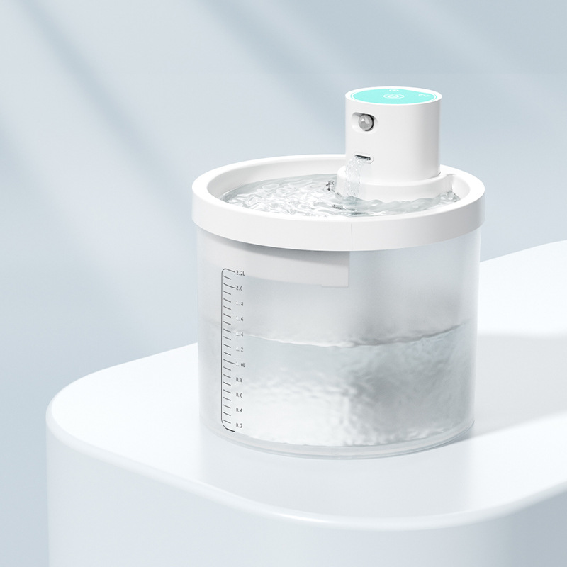 V888-ELOSUNG26020-202504141452-00 Blue Wireless Automatic Pet Water Fountain - 2.2L Motion Sensor Dispenser - Image 1