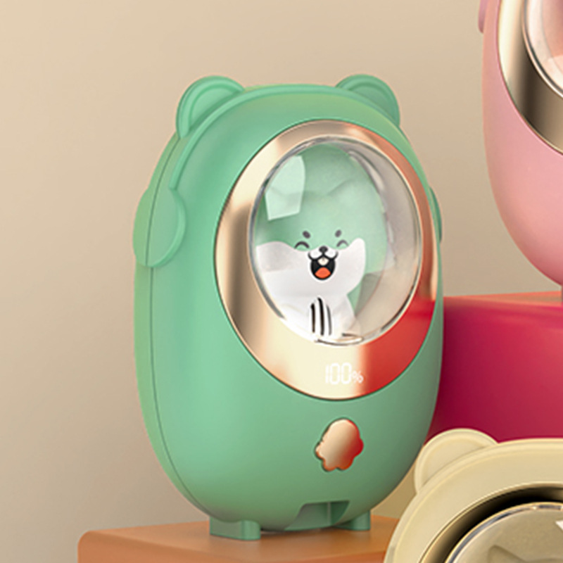 V888-ELOSUNG26102-202504171925-00 Green Cute Pet Rechargeable Hand Warmer - Portable USB Electric Pocket Heater - Image 1