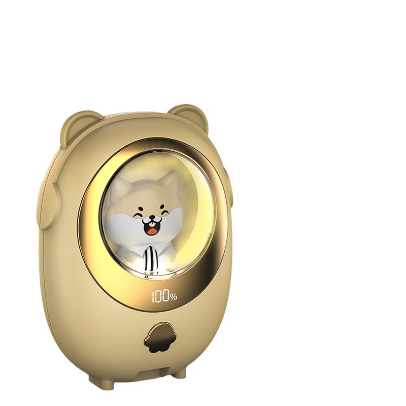 V888-ELOSUNG26104-202504171925-00 Beige Cute Pet Rechargeable Hand Warmer - Portable USB Electric Pocket Heater - Image 1