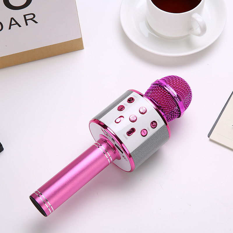 V888-ELOSUNG26583-202505081730-00 Rose red Bluetooth 5.0 Karaoke Microphone for Family Entertainment - Image 1