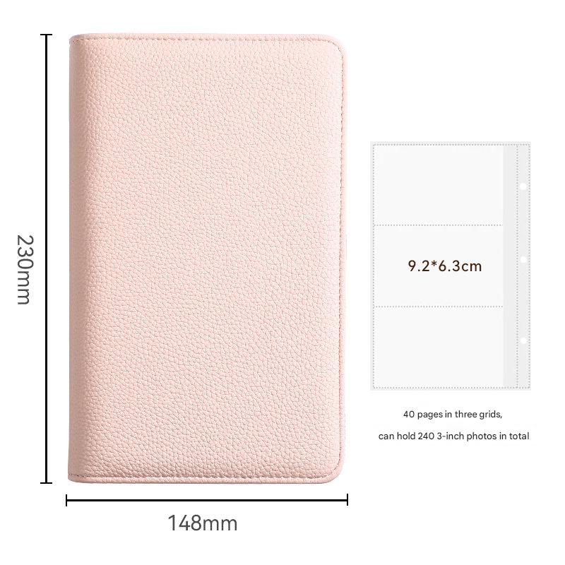 V888-ELOSUNG26656-202505131841-00 Pink PU Leather Zippered Photo Album - Holds 240 3 Prints" - Image 1