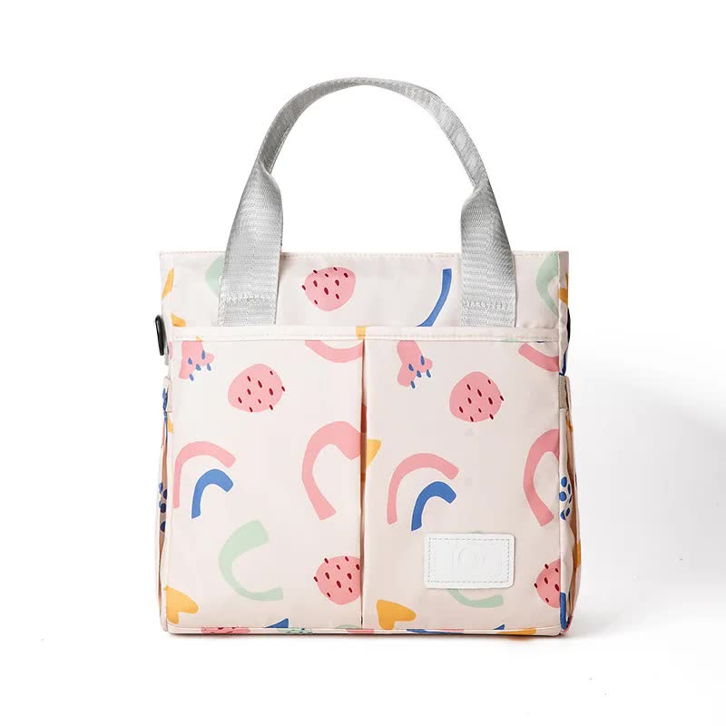 V888-ELOSUNG27078-202504211135-00 Pink Versatile Nappy Bag Tote - Lightweight Diaper Bag with Insulated Pocket & Crossbody Strap - Image 1