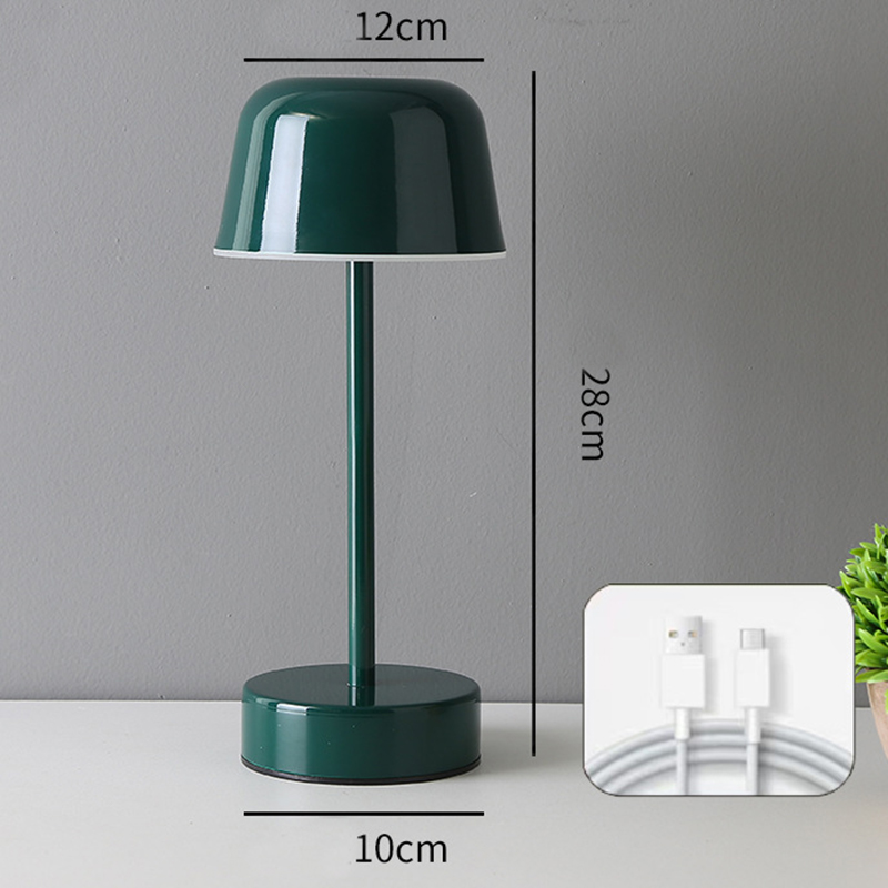 V888-ELOSUNG27297-202504291541-00 Dark Green Modern Minimalist LED Table Lamp - Rechargeable Touch Control Desk Light - Image 1