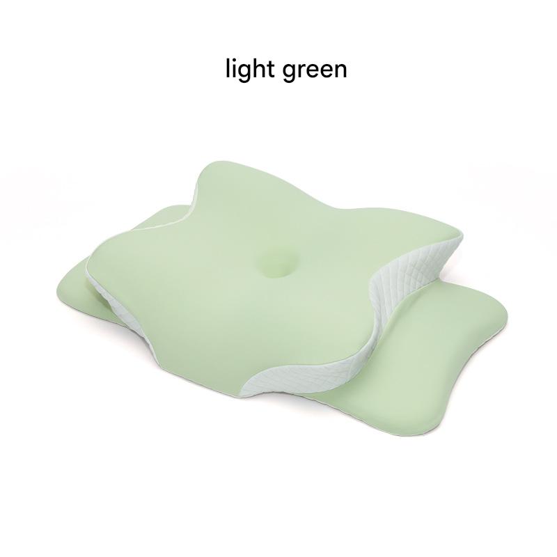 V888-ELOSUNG27378-202505081711-00 Light Green Ergonomic Butterfly Memory Foam Pillow - Cervical Neck Support for Side, Back & Stomach Sleepers, Orthopedic Contour Design - Image 1