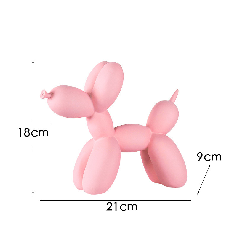 V888-ELOSUNG27674-202505151806-00 Light Pink Modern Resin Balloon Dog Sculpture - Playful Art Figurine with Golden Snout Accent - Image 1