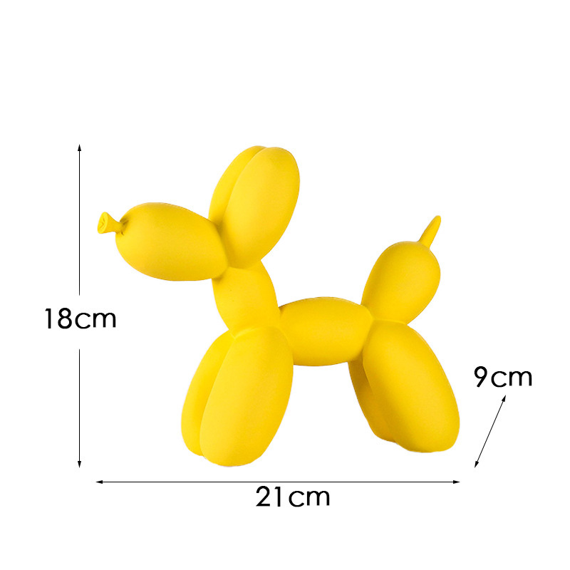 V888-ELOSUNG27677-202505151807-00 Yellow Modern Resin Balloon Dog Sculpture - Playful Art Figurine with Golden Snout Accent - Image 1