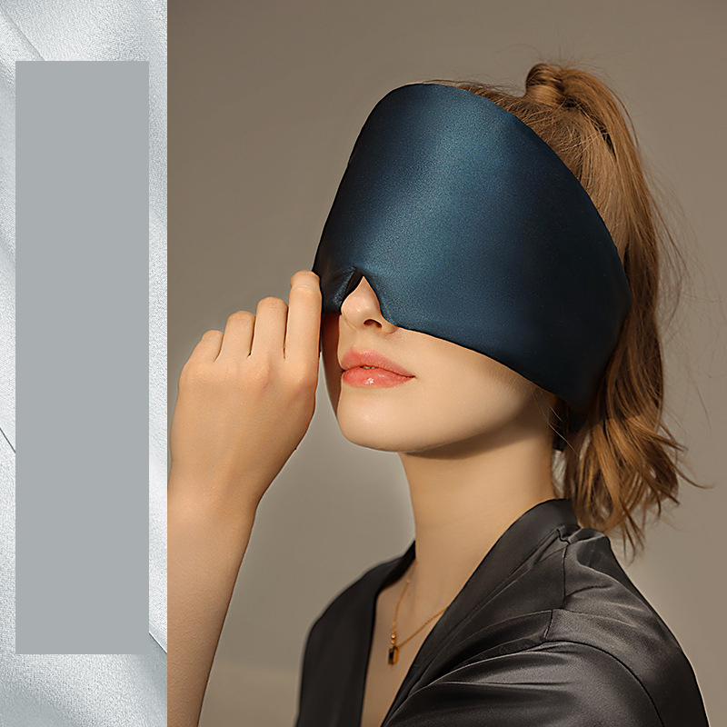 V888-ELOSUNG27743-202505191227-00 Blue Luxury 19 Momme Mulberry Silk Sleep Mask - Total Blackout Comfort, Wide Design & Adjustable Strap - Image 1