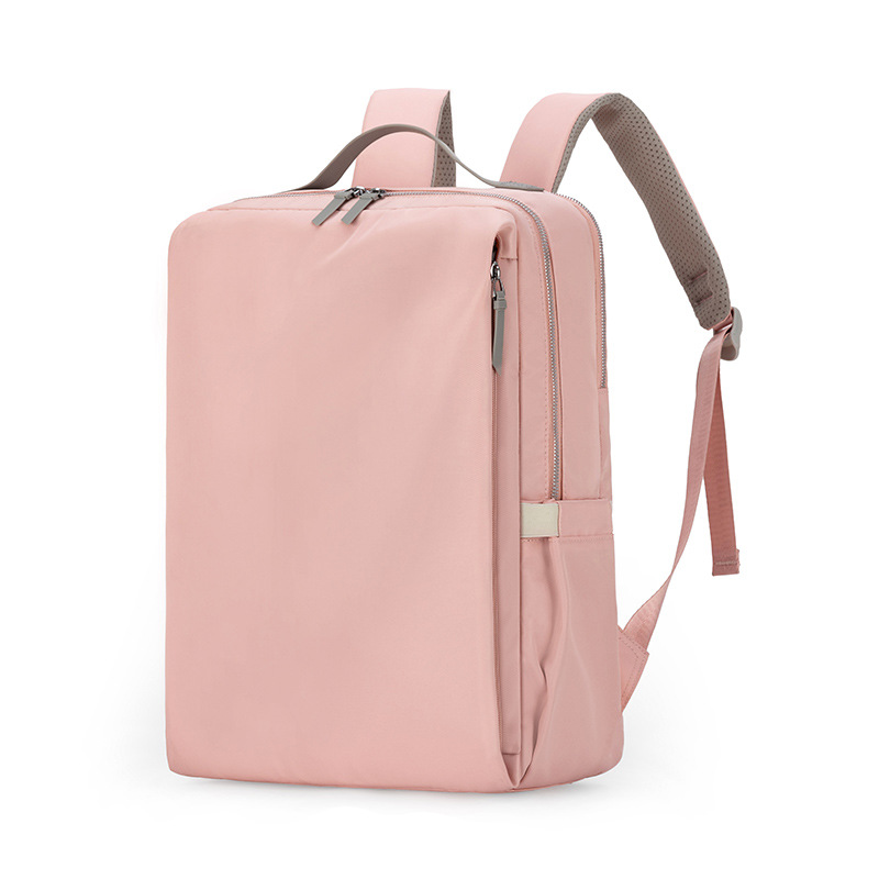 V888-ELOSUNG27862-202505231146-00 Pink Slim Minimalist Laptop Backpack - Shockproof & Anti-Theft Design, Travel-Friendly with Luggage Strap, Water-Resistant - Image 1