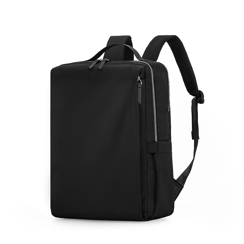 V888-ELOSUNG27863-202505231331-00 Black Slim Minimalist Laptop Backpack - Shockproof & Anti-Theft Design, Travel-Friendly with Luggage Strap, Water-Resistant - Image 1