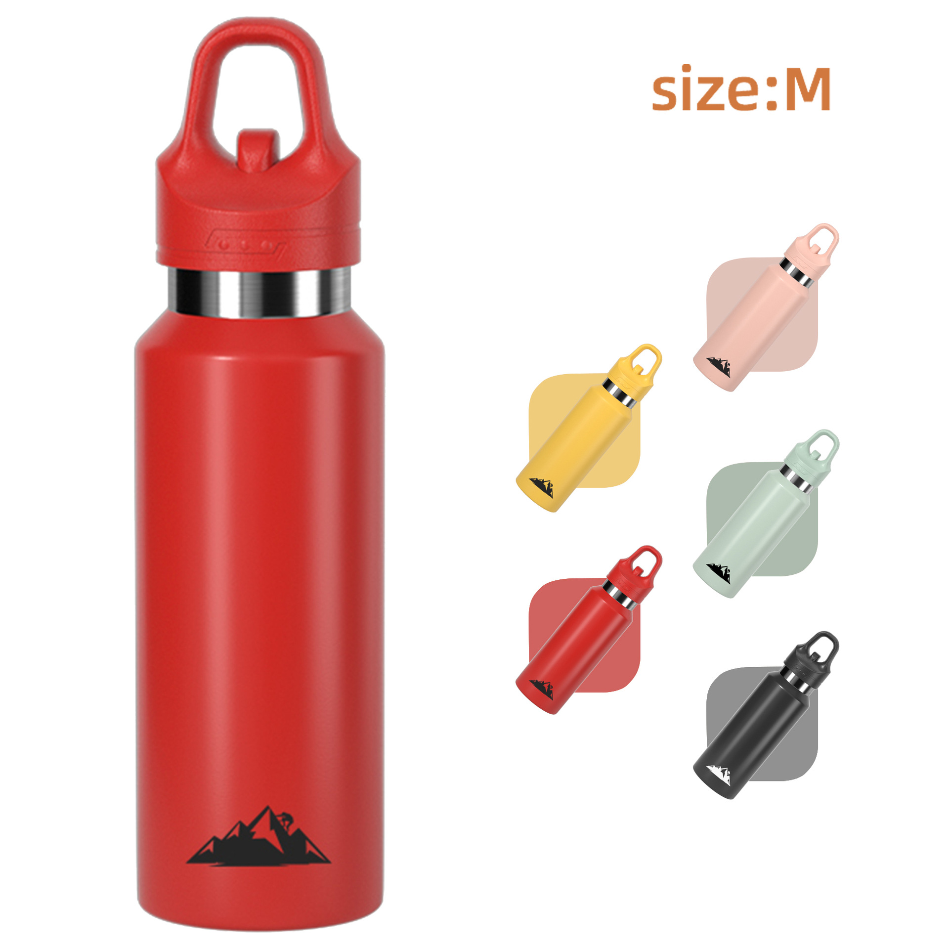 V888-ELOSUNG27927-202505231243-00 Red 480ml Insulated Stainless Steel Water Bottle - Leakproof One-Click Lid Thermal Flask for Hot & Cold Drinks - Image 1