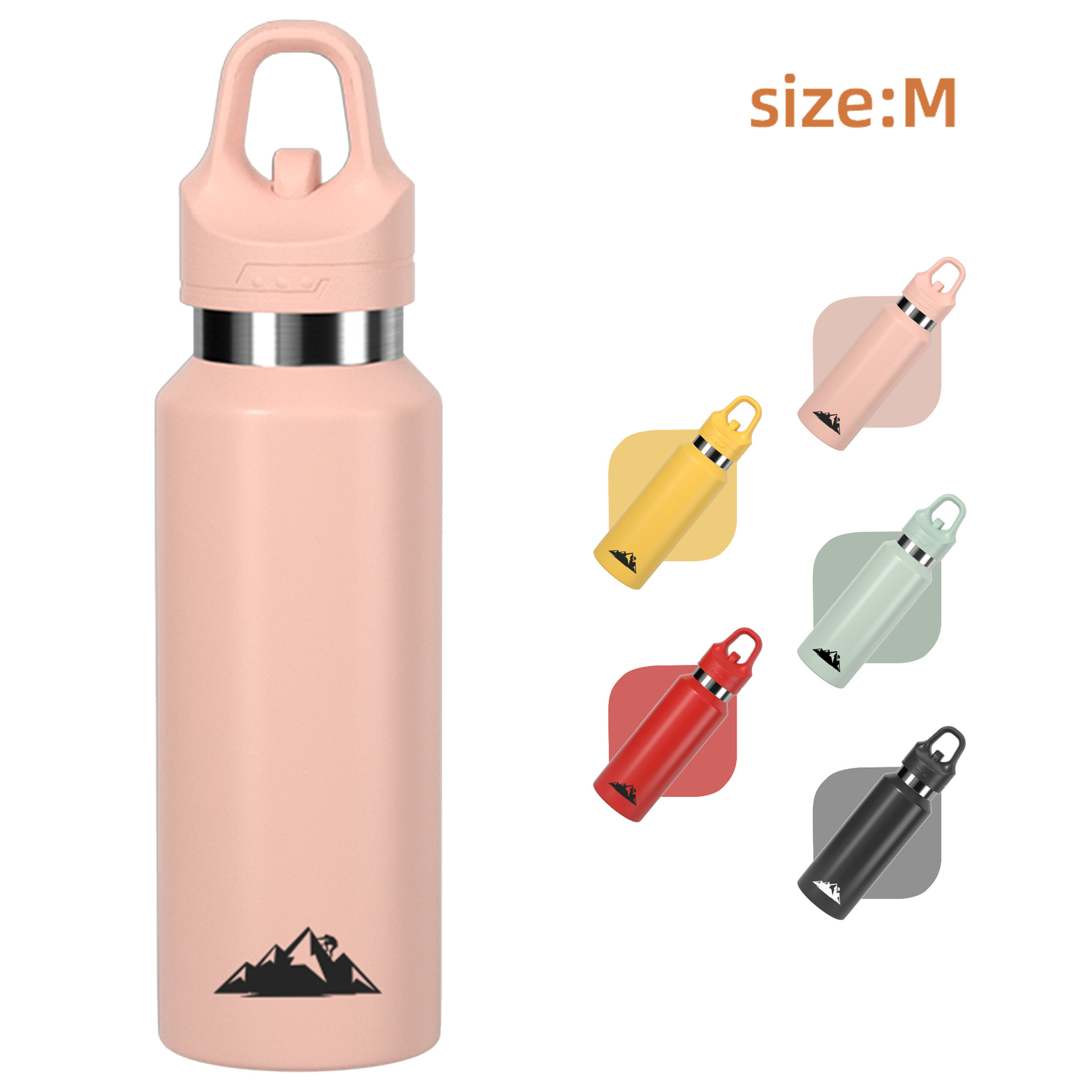 V888-ELOSUNG27930-202505231245-00 Pink 480ml Insulated Stainless Steel Water Bottle - Leakproof One-Click Lid Thermal Flask for Hot & Cold Drinks - Image 1