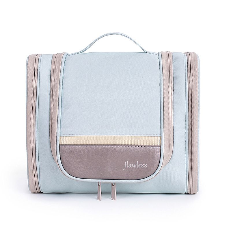 V888-ELOSUNG27962-202505231117-00 Light Blue Large Capacity Hanging Travel Toiletry Bag - Portable Waterproof Organizer for Cosmetics, Makeup & Toiletries with Multiple Compartments - Image 1