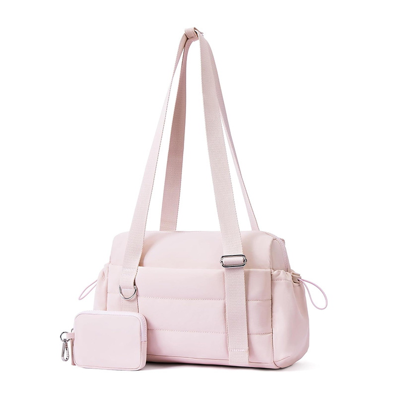 V888-ELOSUNG27988-202505231320-00 Pink Chic Women's Mini Gym Duffel Bag - Lightweight Nylon Shoulder Tote with Wet Pocket, Multiple Compartments & Removable Pouch - Image 1