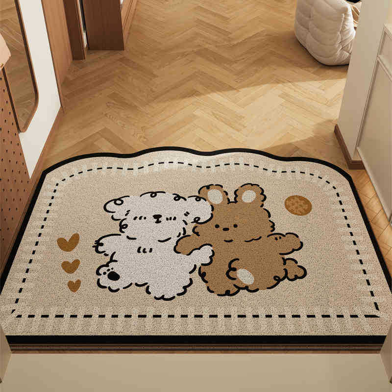 V888-ELOSUNG28012-202504281433-00 Paradise Partners Set of 2 Cartoon PVC Coil Entrance Mats - Non-Slip Dirt Trapping Door Mats (50x80cm) - Image 1