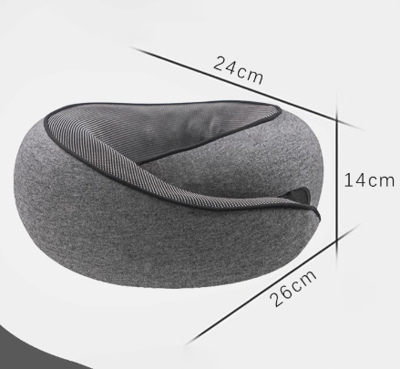 V888-ELOSUNG28139-202504281547-00 Dark Grey Ergonomic Memory Foam Travel Neck Pillow - U-Shaped Support for Naps & Journeys - Image 1