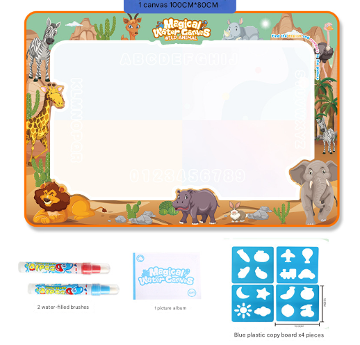 V888-ELOSUNG28215-202504291553-00 African animals Giant Aqua Magic Doodle Mat 100x80cm - Mess-Free Reusable Water Drawing Pad for Creative Kids - Image 1