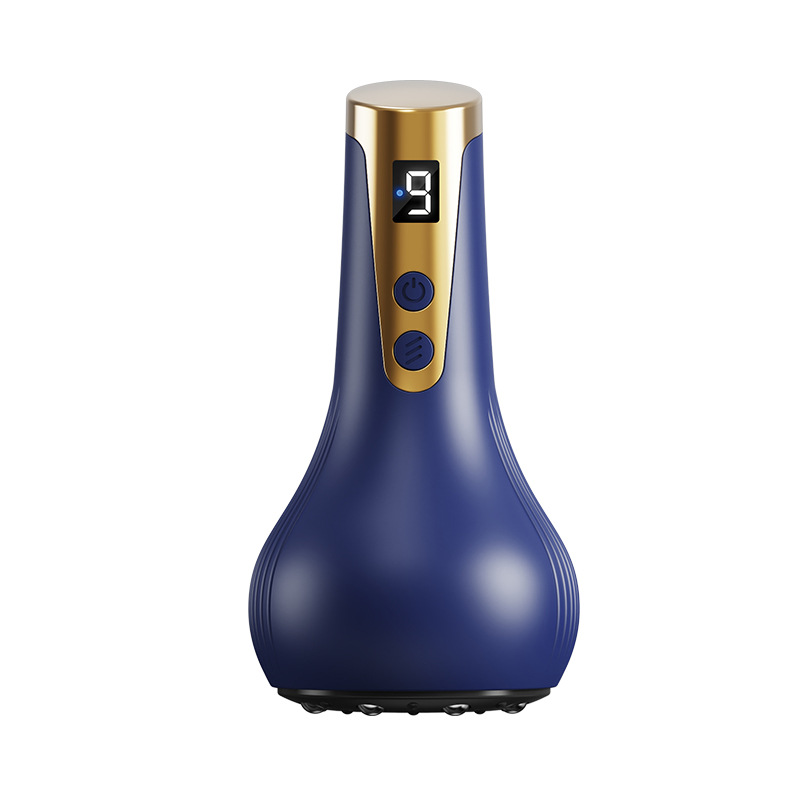 V888-ELOSUNG28258-202505061341-00 Blue Electric Meridian Scraping Massager with Air Release Valve - Full Body Suction Therapy, 16.6x8.4cm - Image 1