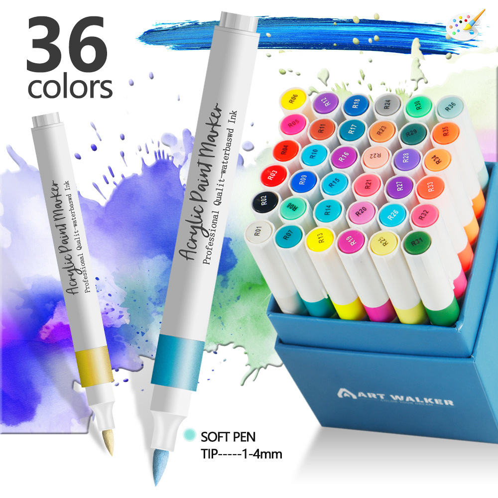 V888-ELOSUNG28288-202505071447-00 36 Color Acrylic Marker Pens for Kids - Washable Drawing and Doodling Set for Creative Art - Image 1