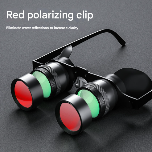 V888-ELOSUNG28353-202505081806-00 10x Telescope + Red Polarised Lens 10x HD Fishing Binocular Glasses - Polarized Zoom for Float Watching - Image 1