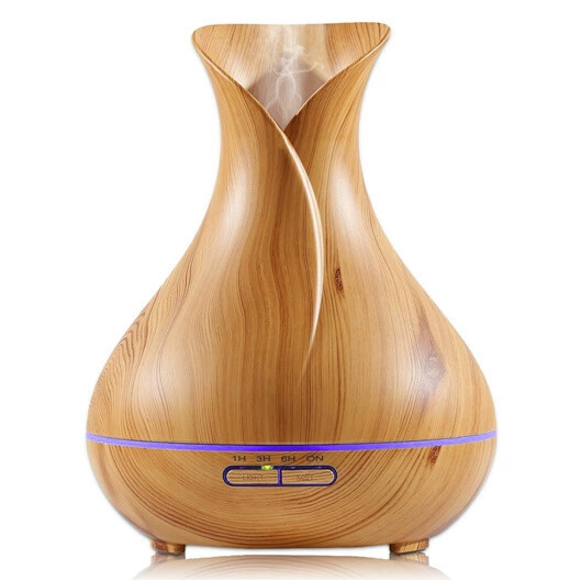V888-ELOSUNG28450-202505132012-00 Wood Grain 500ml Wood-Grain Essential Oil Aroma Diffuser with Lattice Design and Humidifier - Image 1