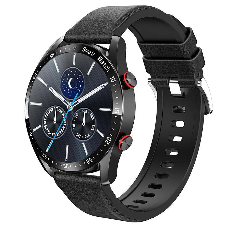 V888-ELOSUNG28593-202505151735-00 Black Silicone +22MM Black Mitsubishi Steel Strip Business Smartwatch with ECG and PPG Monitoring and Stainless Steel Strap - Image 1