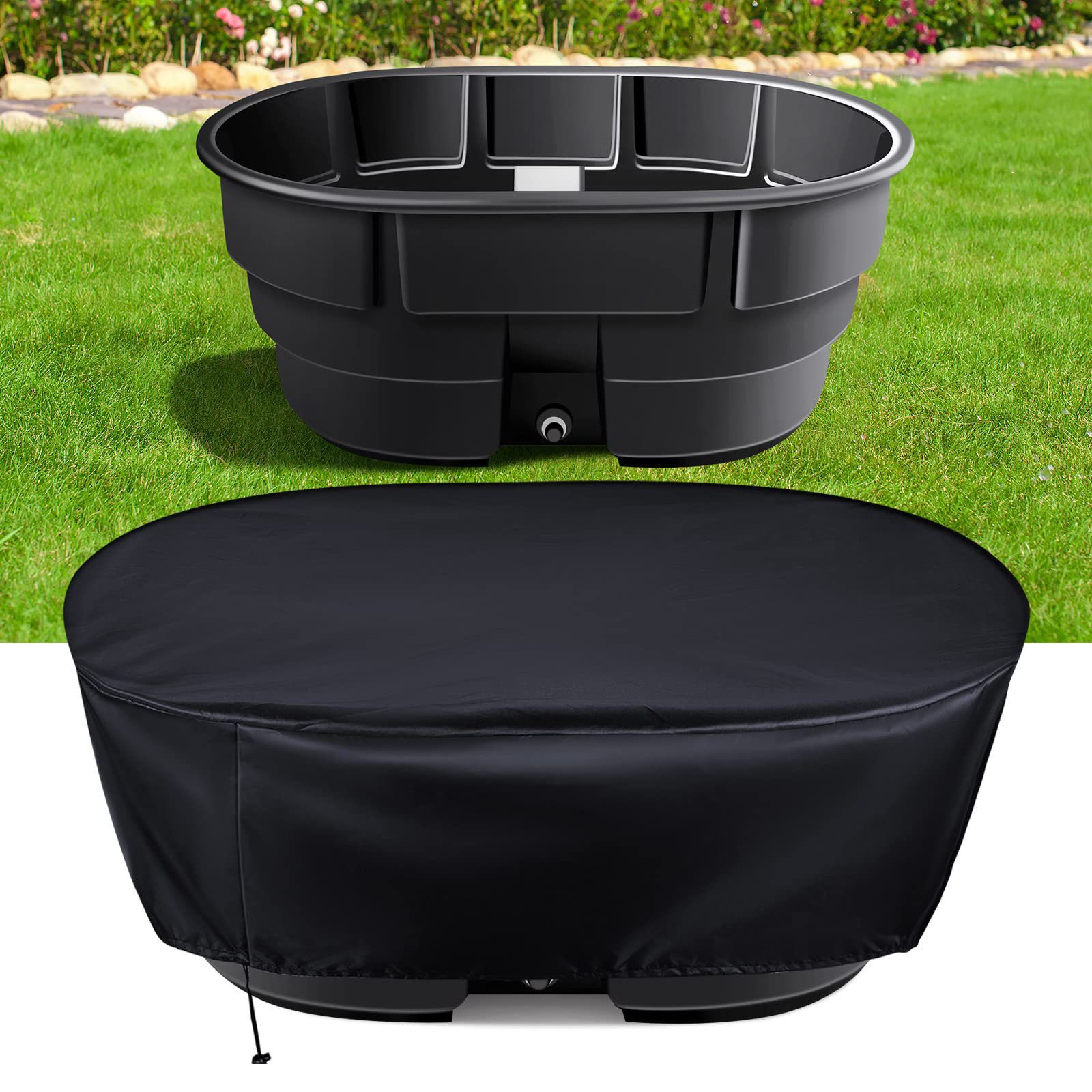 V888-ELOSUNG28604-202505151745-00 150 Gallons(58'Lx39'Wx25'H) Outdoor Gallon Cover Sun Shade for Patio, Pool, and Water Tanks - Image 1