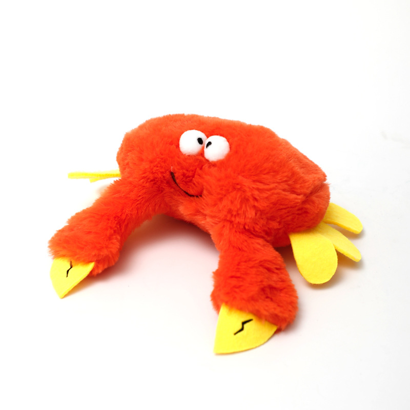 V888-ELOSUNG28665-202505191220-00 Crab Electric Flapping Plush Cat Toy with Sound - Realistic Self-Play Pet Toy - Image 1
