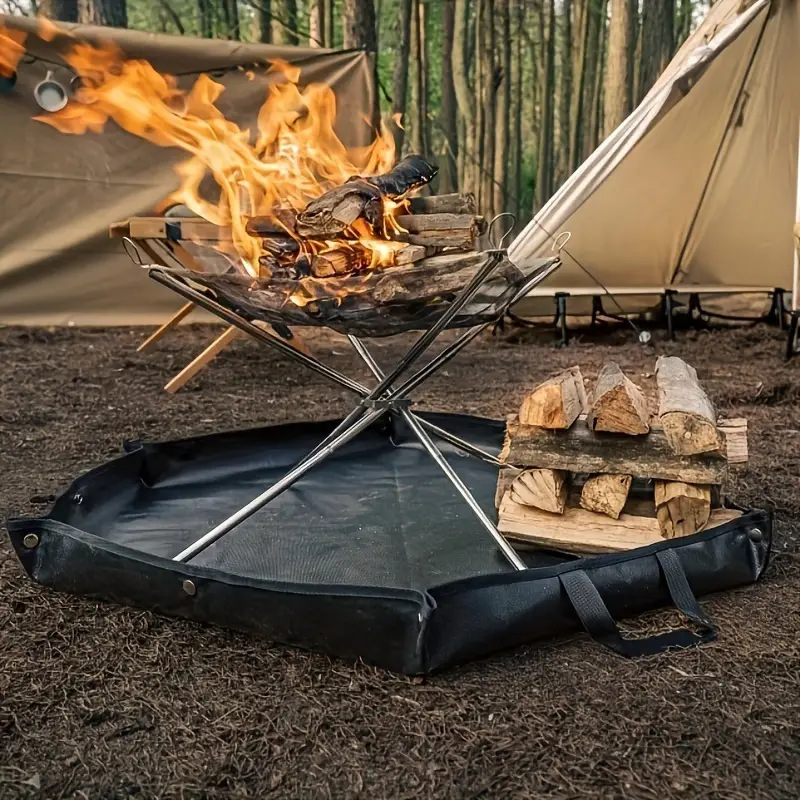 V888-ELOSUNG28862-202505231311-00 64cm Hexagonal Double-Sided Silicone Fireproof Mat for BBQ and Camping - Image 1