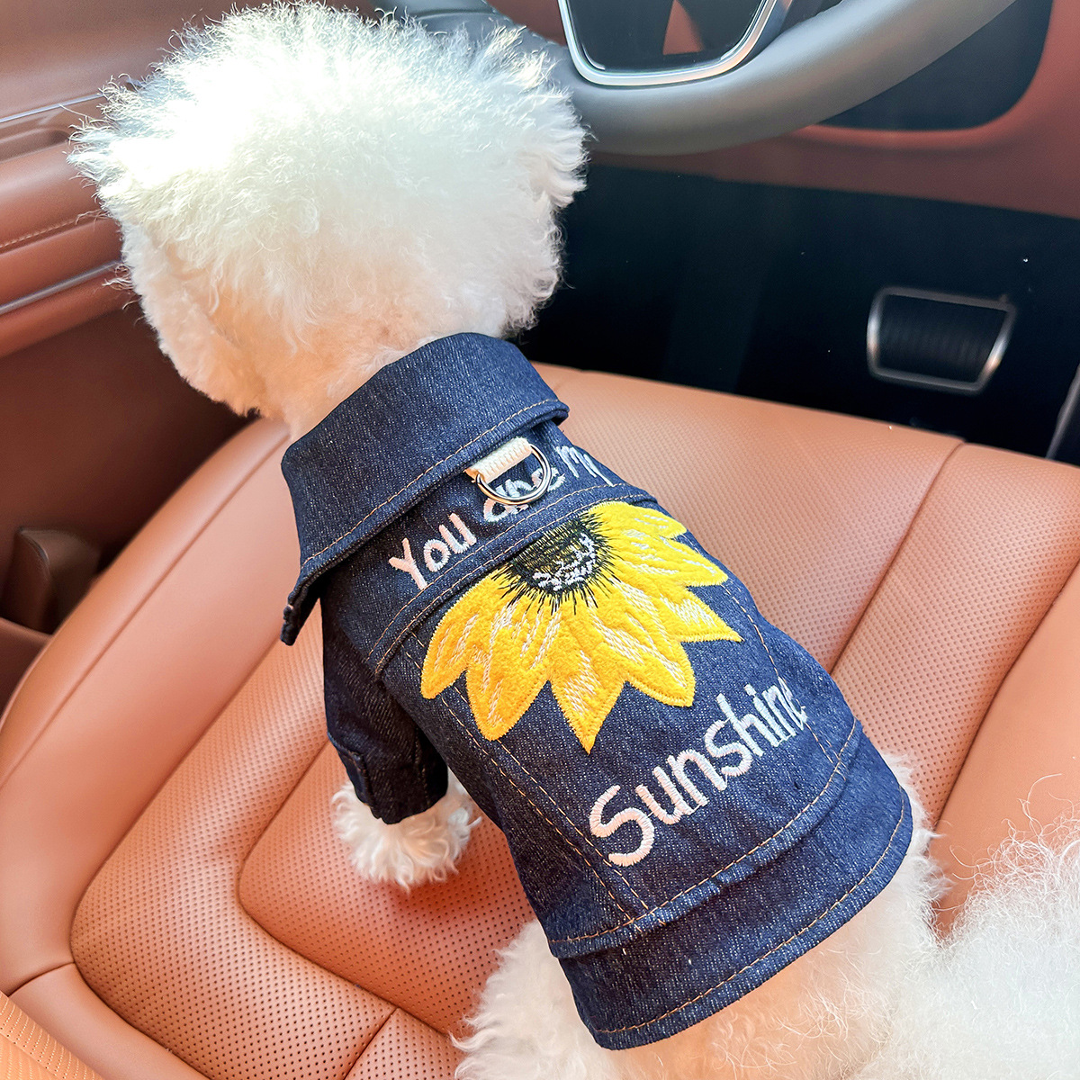 V888-ELOSUNG28897-202505261613-00 XS Around 2kg Sunshine Denim Chic Denim Pet Vest - Stylish Jean Jacket for Dogs & Cats - Spring, Summer & Autumn Fashion - Image 1