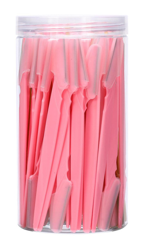 V888-ELOSUNG29032-202505191426-00 40-Piece Eyebrow Razor & Dermaplaning Tool Set(Pink) - Image 1