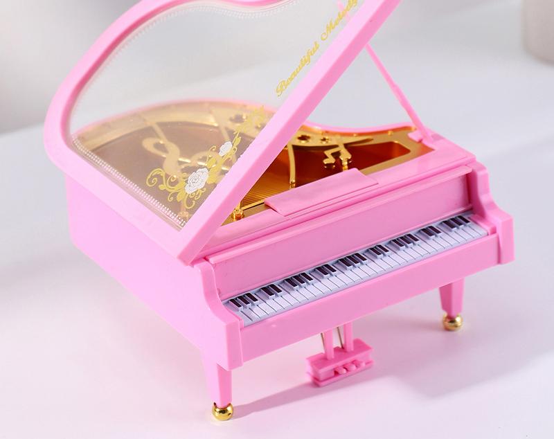 V888-ELOSUNG29054-202505191313-00 Classical Grand Piano Music Box with Dancing Ballerina(Regular version - pink) - Image 1