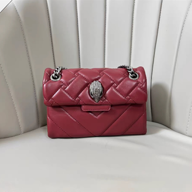 V888-ELOSUNG29072-202505191345-00 Elegant Quilted Leather Chain Bag with Bird Head Clasp(Wine red) - Image 1