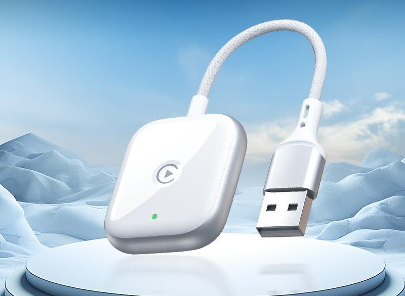 V888-ELOSUNG29129-202505231246-00 2-in-1 Wireless CarPlay & Android Auto Adapter - Plug & Play Dongle for Cars(Applicable to iPhone-White) - Image 1