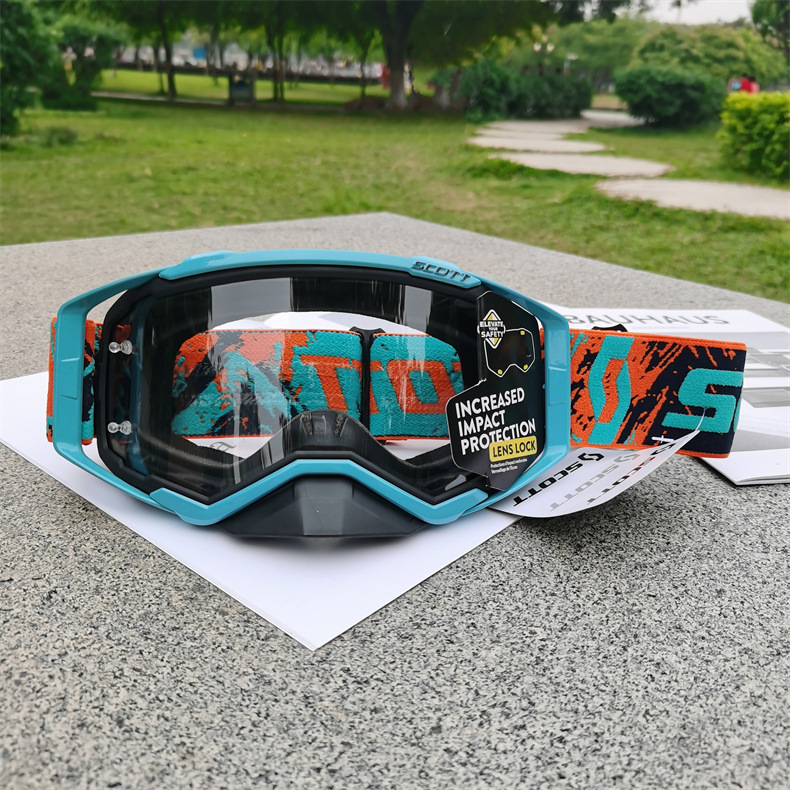 V888-ELOSUNG29631-202506111527-00 Performance Motocross & Off-Road Goggles - Increased Impact Protection with Lens Lock System(Light blue frame transparent film) - Image 1