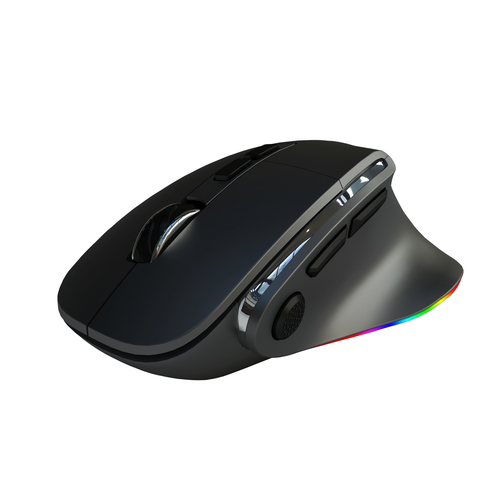 V888-ELOSUNG29848-202506191130-00 Ergonomic Vertical Wireless Mouse - Dual Mode (2.4G + Bluetooth), RGB Light, Rechargeable 500mAh Battery(black) - Image 1