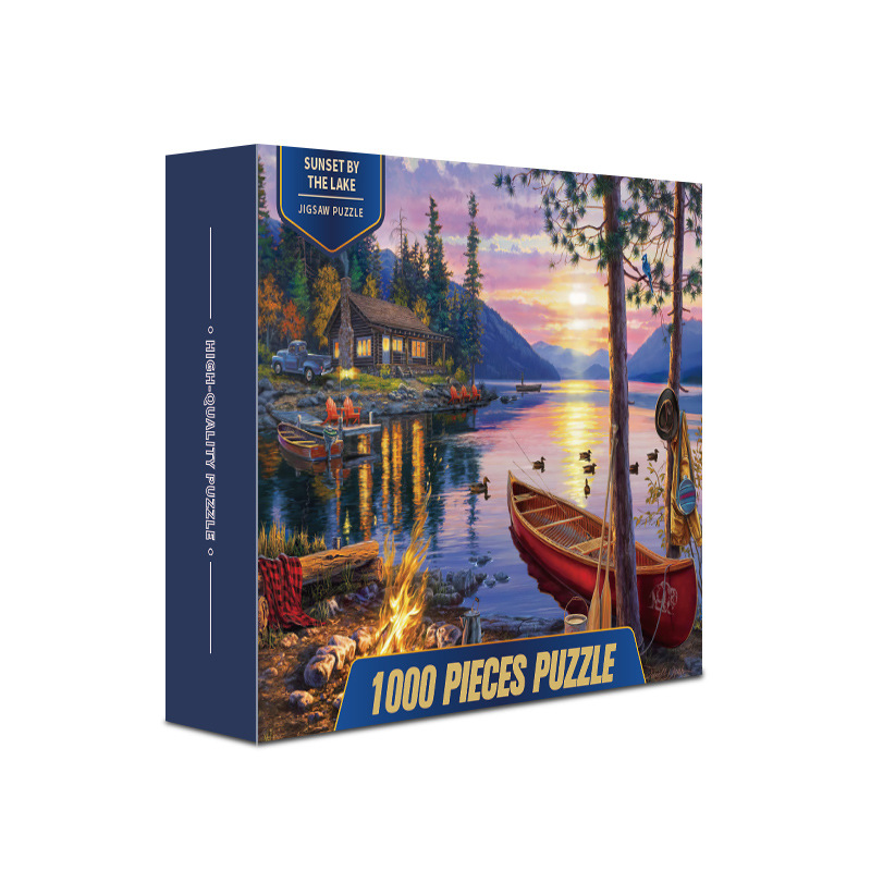 V888-ELOSUNG3089-202337-00 Lake -side sunset puzzle - Image 1