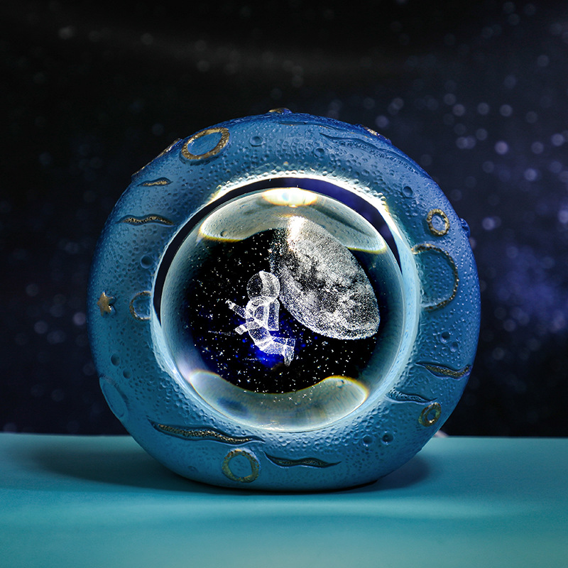 V888-ELOSUNG31061-202505231123-00 Celestial Ring LED Crystal Ball Lamp - 3D Engraving, Unique Gift (Traveling in the Starry Sky) - Image 1
