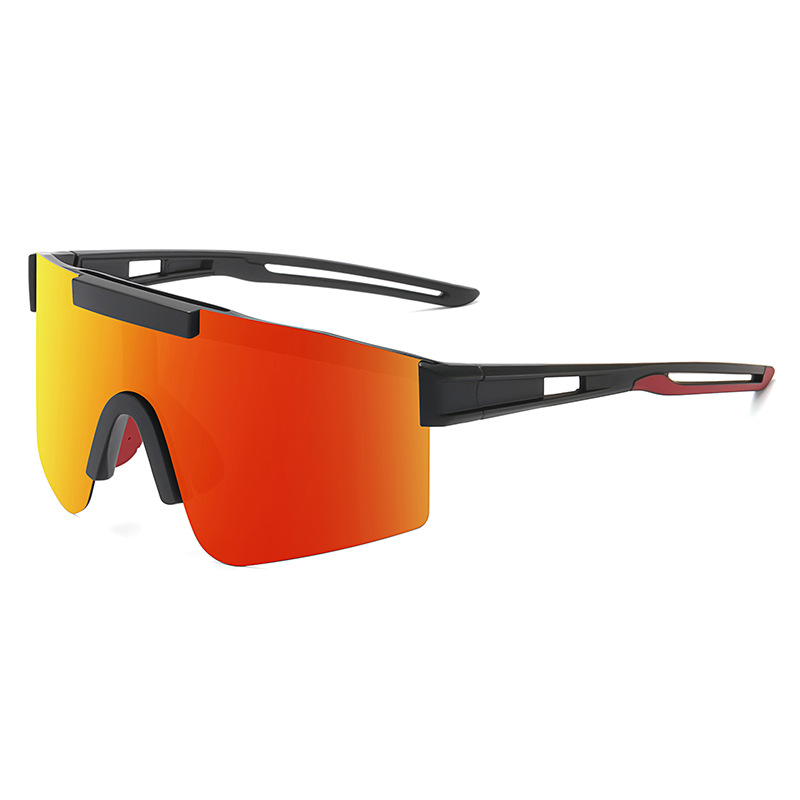 V888-ELOSUNG32195-202506051741-00 Orange Lenses With Black Temples Ultra-Light Polarized Sports Sunglasses - Wraparound Shield Design for Cycling & Outdoor Performance - Image 1