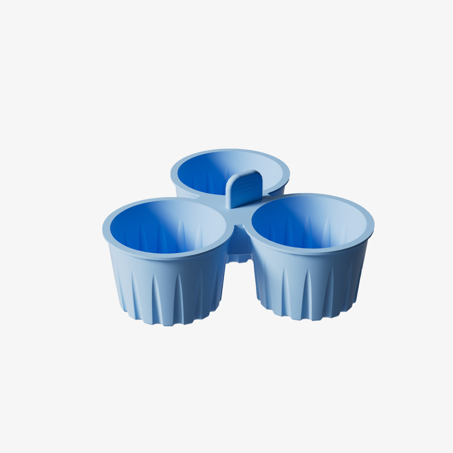 V888-ELOSUNG32260-202506061830-00 2 Pcs Blue 3-Compartment Silicone Bowl - BPA-Free, Microwave & Air Fryer Safe for Eggs, Baking & Food Storage - Image 1