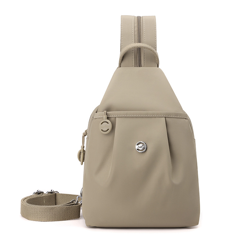 V888-ELOSUNG32298-202506091614-00 Beige Versatile Women's Convertible Mini Backpack & Sling Bag - Stylish Anti-Theft Oxford Cloth Daypack, Fits 9.7in iPad - Image 1