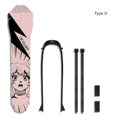 V888-ELOSUNG32474-202506191154-00 Style D Black and Pink Lightweight Bicycle Rear Mudguard - Adjustable PP5 Fender for MTB, Road & Folding Bikes (NOT for V-Brakes) - Image 1