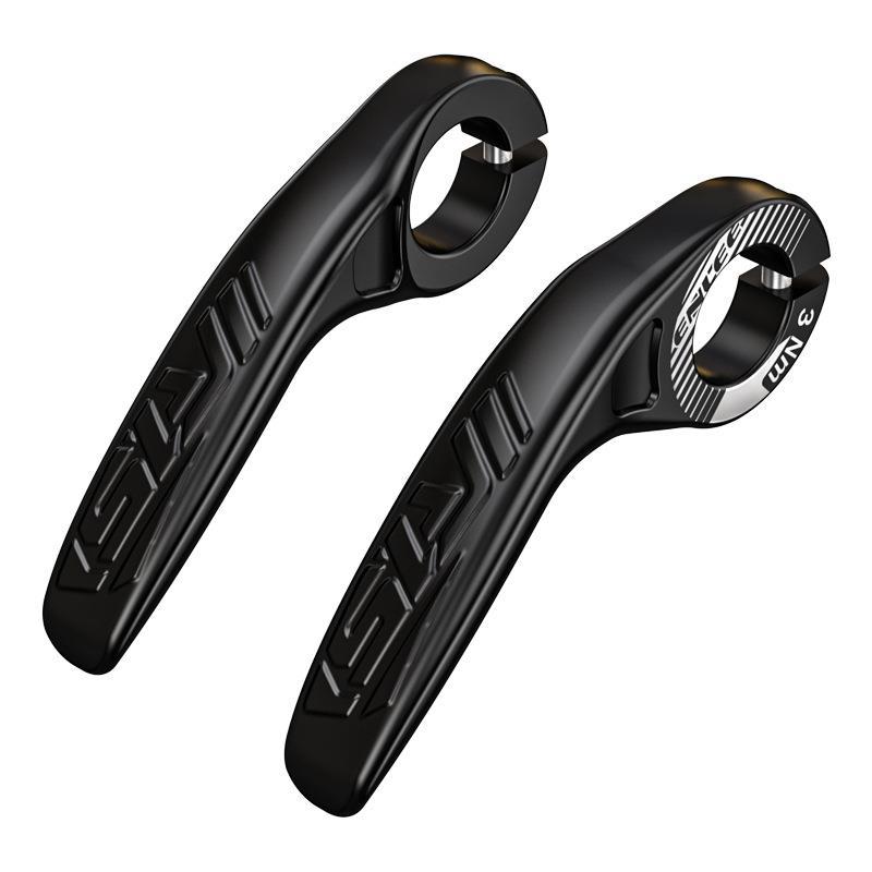 V888-ELOSUNG32486-202506191220-00 Black Ultralight Ergonomic Bike Bar Ends - High-Strength Composite Horn Grips (22.2mm) - Image 1
